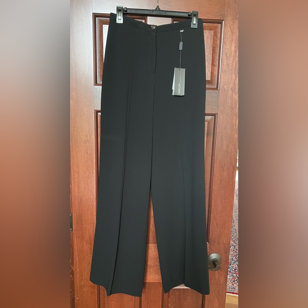 Marc Cain Black silk women’s trousers, designer size 2, US size 4-6
